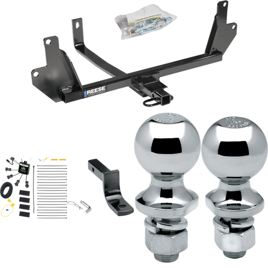 Fits 2007-2008 BMW 328xi Trailer Hitch Tow PKG w/ 4-Flat Zero Contact "No Splice" Wiring Harness + Draw-Bar + 1-7/8" + 2" Ball (For Sedan Models) By Reese Towpower