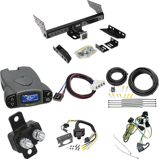 Fits 1997-2001 Dodge Dakota Trailer Hitch Tow PKG w/ Tekonsha Prodigy P3 Brake Control + Plug & Play BC Adapter + 7-Way RV Wiring By Reese Towpower