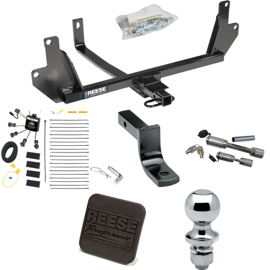 Fits 2007-2011 BMW 328i Trailer Hitch Tow PKG w/ 4-Flat Zero Contact "No Splice" Wiring Harness + Draw-Bar + 1-7/8" Ball + Hitch Cover + Dual Hitch & Coupler Locks (For Sedan Models) By Reese Towpower