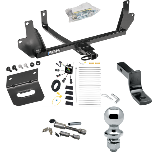 Fits 2007-2008 BMW 328xi Trailer Hitch Tow PKG w/ 4-Flat Zero Contact "No Splice" Wiring Harness + Draw-Bar + 1-7/8" Ball + Wiring Bracket + Dual Hitch & Coupler Locks (For Sedan Models) By Reese Towpower