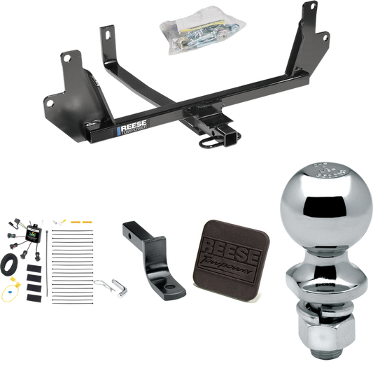 Fits 2007-2008 BMW 328xi Trailer Hitch Tow PKG w/ 4-Flat Zero Contact "No Splice" Wiring Harness + Draw-Bar + 2" Ball + Hitch Cover (For Sedan Models) By Reese Towpower