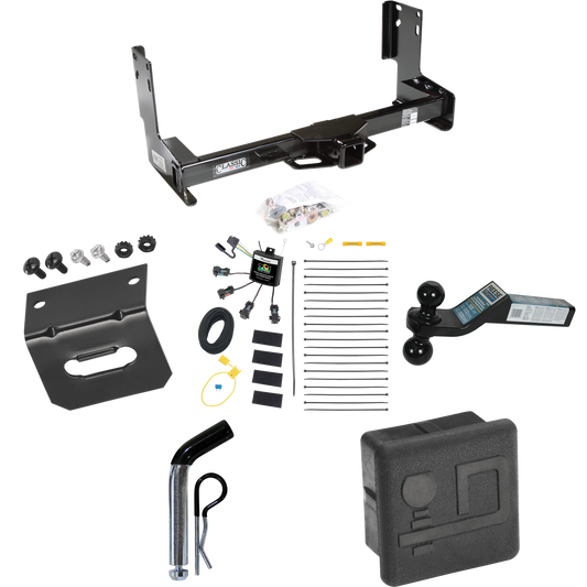 Fits 2022-2023 Mercedes-Benz Sprinter 2500 Trailer Hitch Tow PKG w/ 4-Flat Zero Contact "No Splice" Wiring + Dual Ball Ball Mount 2" & 2-5/16" Trailer Balls + Pin/Clip + Wiring Bracket + Hitch Cover (Excludes: w/Factory Step Bumper Models) By Draw-Ti