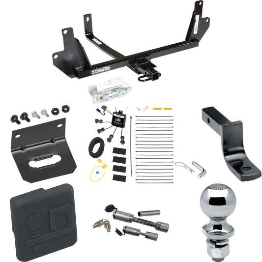 Fits 2007-2011 BMW 328i Trailer Hitch Tow PKG w/ 4-Flat Zero Contact "No Splice" Wiring Harness + Draw-Bar + 2" Ball + Wiring Bracket + Hitch Cover + Dual Hitch & Coupler Locks (For Sedan Models) By Draw-Tite