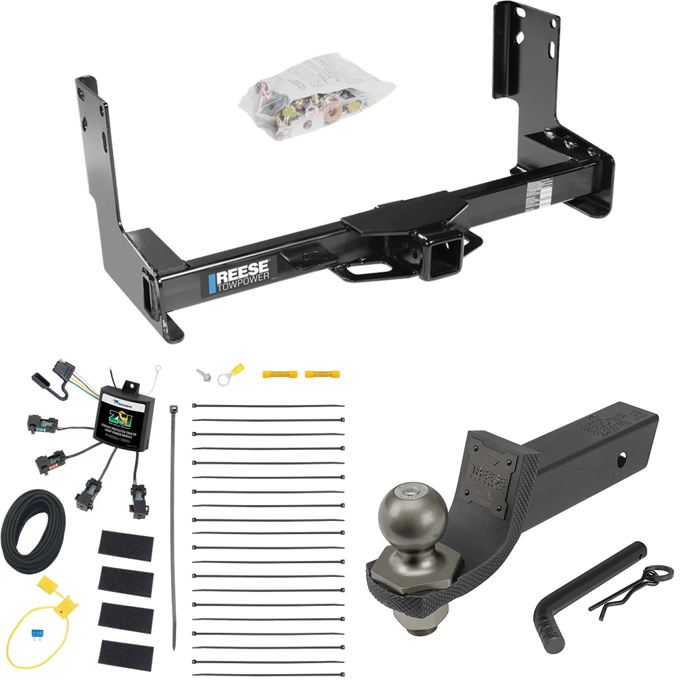 Fits 2022-2023 Mercedes-Benz Sprinter 2500 Trailer Hitch Tow PKG w/ 4-Flat Zero Contact "No Splice" Wiring + Interlock Tactical Starter Kit w/ 2" Drop & 2" Ball (Excludes: w/Factory Step Bumper Models) By Reese Towpower