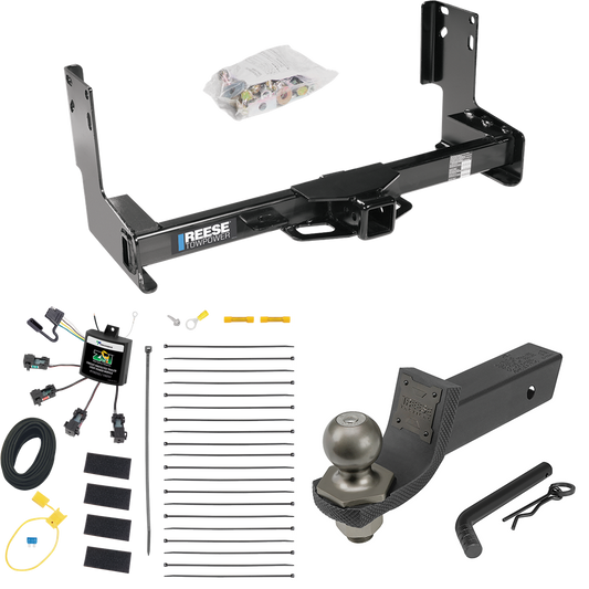 Fits 2022-2023 Mercedes-Benz Sprinter 2500 Trailer Hitch Tow PKG w/ 4-Flat Zero Contact "No Splice" Wiring + Interlock Tactical Starter Kit w/ 2" Drop & 2" Ball (Excludes: w/Factory Step Bumper Models) By Reese Towpower