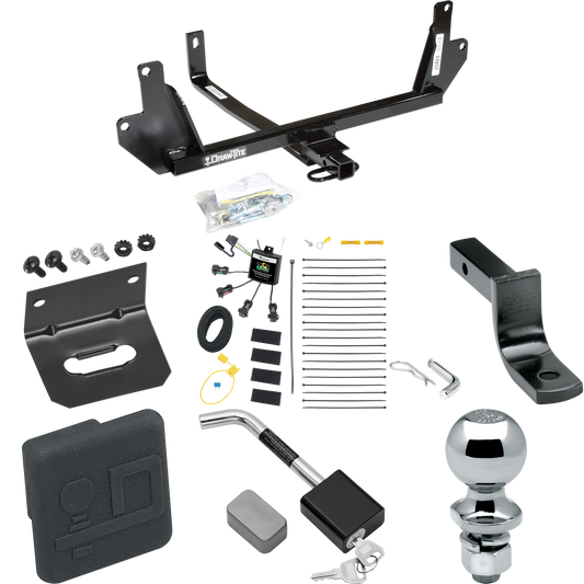 Fits 2009-2011 BMW 328i xDrive Trailer Hitch Tow PKG w/ 4-Flat Zero Contact "No Splice" Wiring Harness + Draw-Bar + 2" Ball + Wiring Bracket + Hitch Cover + Hitch Lock (For Sedan Models) By Draw-Tite