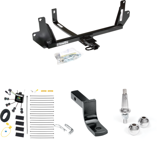 Fits 2007-2011 BMW 328i Trailer Hitch Tow PKG w/ 4-Flat Zero Contact "No Splice" Wiring Harness + Draw-Bar + Interchangeable 1-7/8" & 2" Balls (For Sedan Models) By Draw-Tite