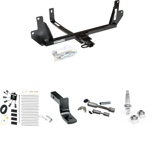 Fits 2007-2011 BMW 328i Trailer Hitch Tow PKG w/ 4-Flat Zero Contact "No Splice" Wiring Harness + Draw-Bar + Interchangeable 1-7/8" & 2" Balls + Dual Hitch & Coupler Locks (For Sedan Models) By Draw-Tite