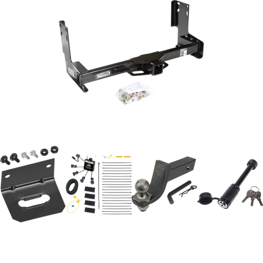 Fits 2022-2023 Mercedes-Benz Sprinter 3500 Trailer Hitch Tow PKG w/ 4-Flat Zero Contact "No Splice" Wiring + Interlock Tactical Starter Kit w/ 3-1/4" Drop & 2" Ball + Tactical Dogbone Lock + Wiring Bracket (Excludes: w/Factory Step Bumper Models) By