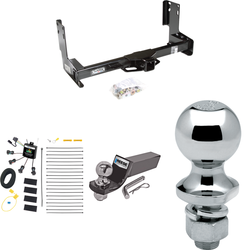 Fits 2022-2023 Mercedes-Benz Sprinter 2500 Trailer Hitch Tow PKG w/ 4-Flat Zero Contact "No Splice" Wiring + Starter Kit Ball Mount w/ 2" Drop & 2" Ball + 1-7/8" Ball (Excludes: w/Factory Step Bumper Models) By Draw-Tite