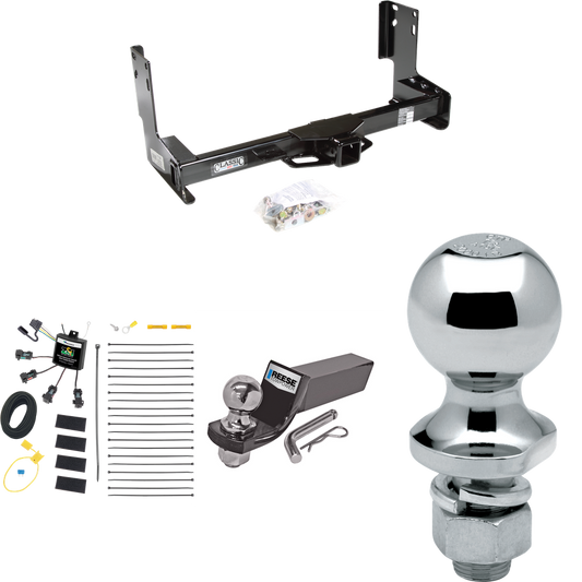 Fits 2022-2023 Mercedes-Benz Sprinter 2500 Trailer Hitch Tow PKG w/ 4-Flat Zero Contact "No Splice" Wiring + Starter Kit Ball Mount w/ 2" Drop & 2" Ball + 1-7/8" Ball (Excludes: w/Factory Step Bumper Models) By Draw-Tite