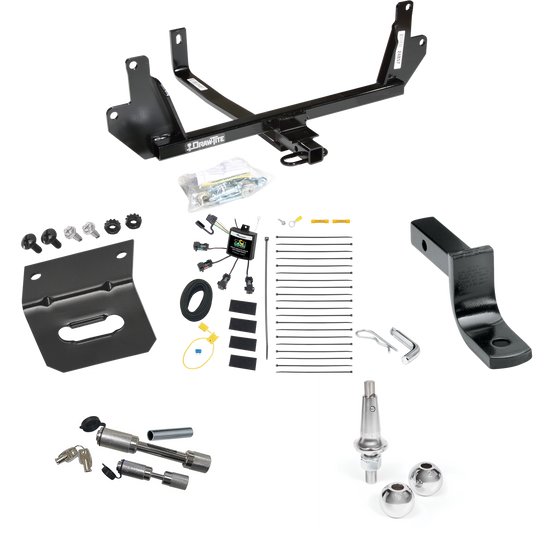 Fits 2009-2011 BMW 328i xDrive Trailer Hitch Tow PKG w/ 4-Flat Zero Contact "No Splice" Wiring Harness + Draw-Bar + Interchangeable 1-7/8" & 2" Balls + Wiring Bracket + Dual Hitch & Coupler Locks (For Sedan Models) By Draw-Tite