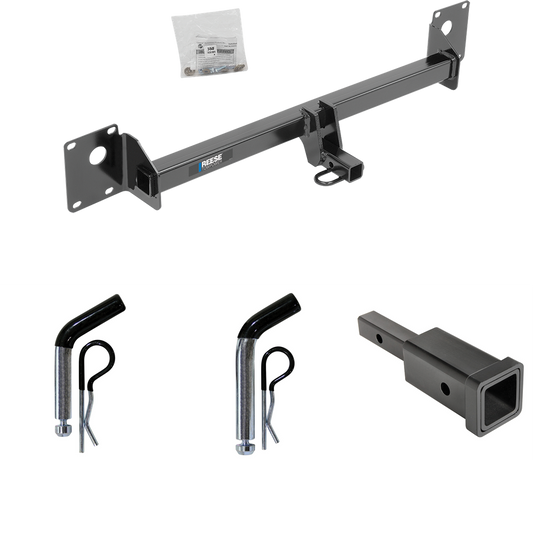 Fits 2015-2019 Volkswagen Golf SportWagen Trailer Hitch Tow PKG w/ Hitch Adapter 1-1/4" to 2" Receiver + 1/2" Pin & Clip + 5/8" Pin & Clip By Reese Towpower