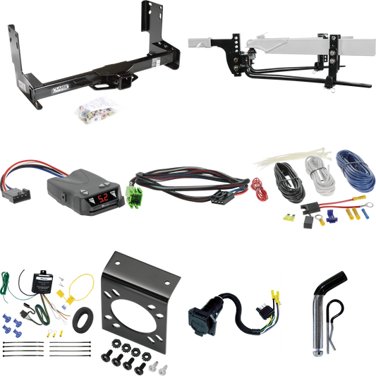 Fits 2022-2022 Mercedes-Benz Sprinter 2500 Trailer Hitch Tow PKG w/ 8K Round Bar Weight Distribution Hitch w/ 2-5/16" Ball + Pin/Clip + Tekonsha Brakeman IV Brake Control + Plug & Play BC Adapter + 7-Way RV Wiring (Excludes: w/Factory Step Bumper Mod