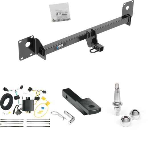 Se adapta al paquete de remolque de enganche de remolque Volkswagen Golf SportWagen 2016-2019 con arnés de cableado de 4 planos + barra de tracción + bolas intercambiables de 1-7/8" y 2" de Reese Towpower