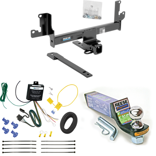 Fits 2015-2015 BMW X1 Trailer Hitch Tow PKG w/ 4-Flat Wiring + Starter Kit Ball Mount w/ 2" Drop & 1-7/8" Ball (For w/Panoramic Moonroof Models) By Reese Towpower