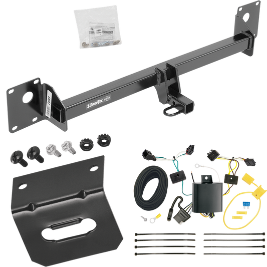 Fits 2016-2019 Volkswagen Golf SportWagen Trailer Hitch Tow PKG w/ 4-Flat Wiring Harness + Bracket By Draw-Tite