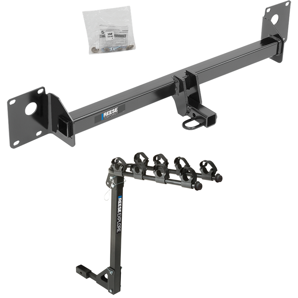 Fits 2017-2017 Volkswagen Golf Alltrack Trailer Hitch Tow PKG w/ 4 Bike Carrier Rack By Reese Towpower