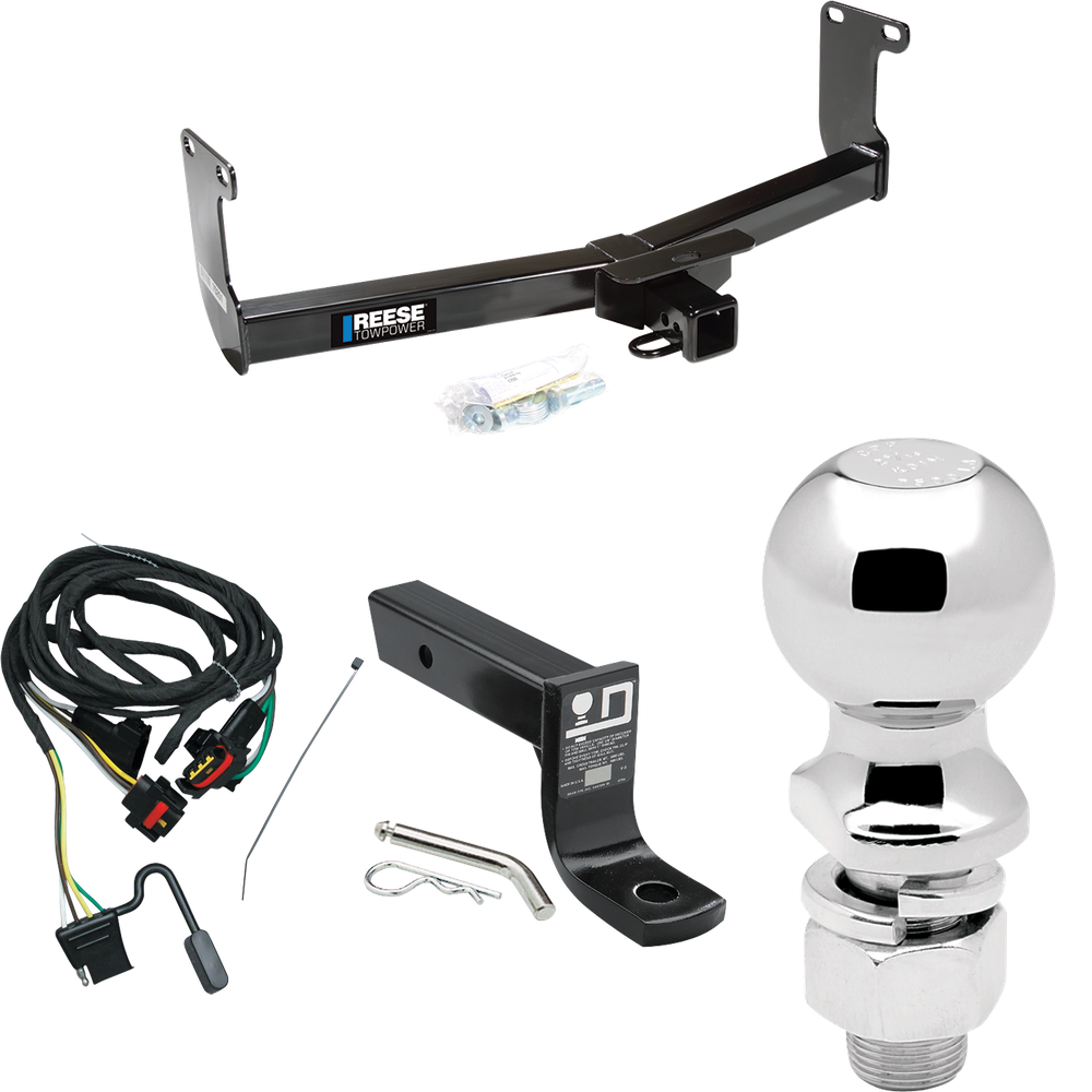 Fits 2011-2011 RAM Dakota Trailer Hitch Tow PKG w/ 4-Flat Wiring + Ball Mount w/ 4" Drop + 2-5/16" Ball By Reese Towpower