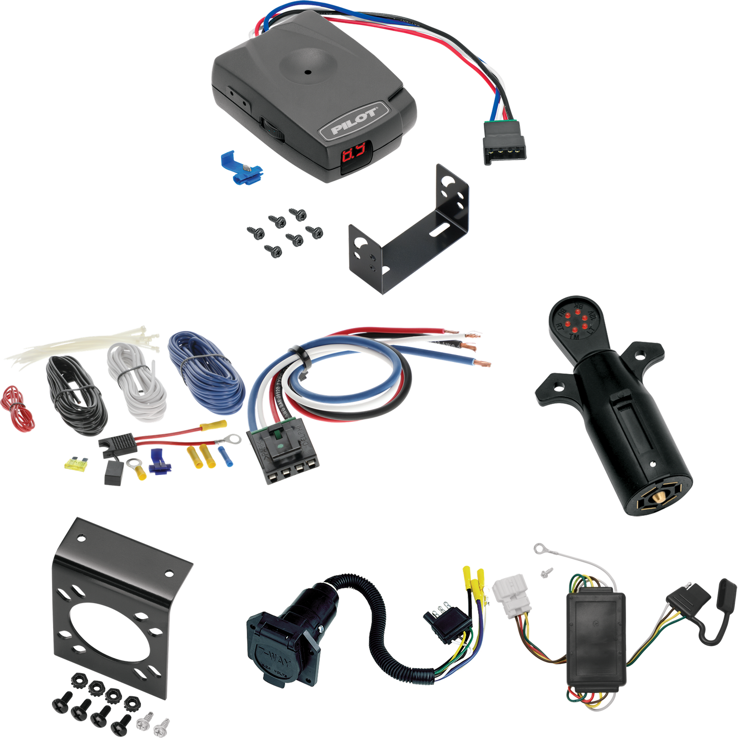 Fits 2007-2011 Honda CR-V 7-Way RV Wiring + Pro Series Pilot Brake Control + Generic BC Wiring Adapter + 7-Way Tester By Tekonsha