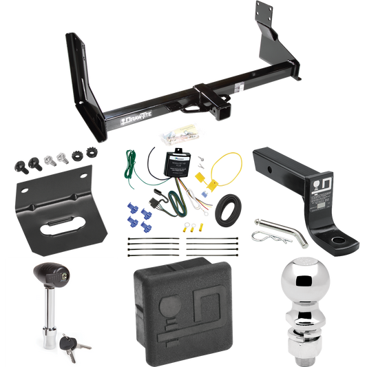 Fits 2022-2023 Mercedes-Benz Sprinter 3500 Trailer Hitch Tow PKG w/ 4-Flat Wiring + Ball Mount w/ 4" Drop + 2-5/16" Ball + Wiring Bracket + Hitch Lock + Hitch Cover (For w/Factory Step Bumper Excluding Models w/30-3/8” Frame Width Models) By Draw-Tit