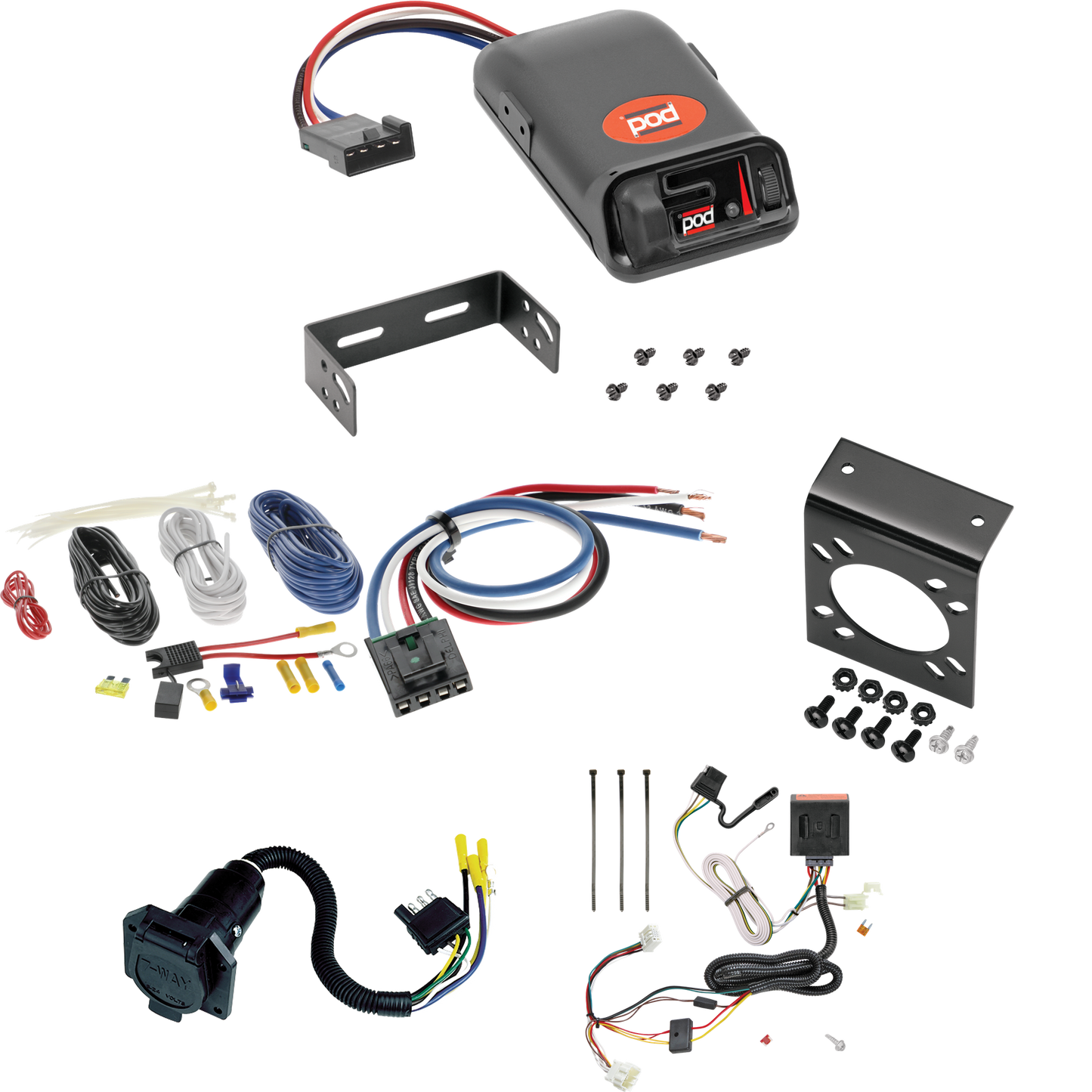 Se adapta al cableado Honda CR-V de 7 vías RV 2012-2016 + control de freno POD serie Pro + adaptador de cableado BC genérico de Tekonsha