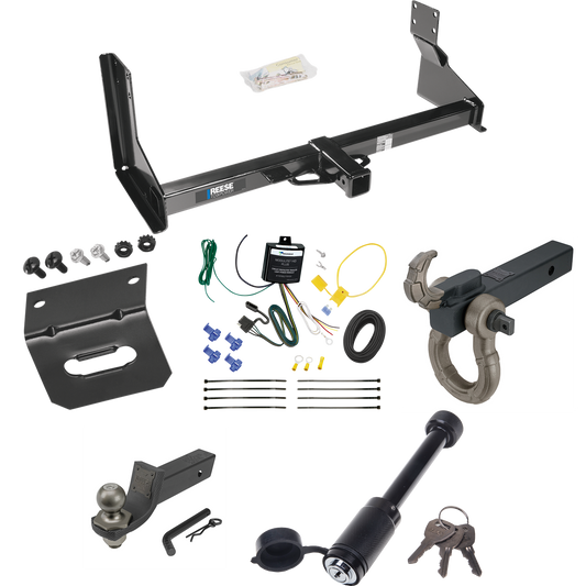 Fits 2022-2023 Mercedes-Benz Sprinter 2500 Trailer Hitch Tow PKG w/ 4-Flat Wiring + Interlock Tactical Starter Kit w/ 2" Drop & 2" Ball + Tactical Hook & Shackle Mount + Tactical Dogbone Lock + Wiring Bracket (For w/Factory Step Bumper Excluding Mode