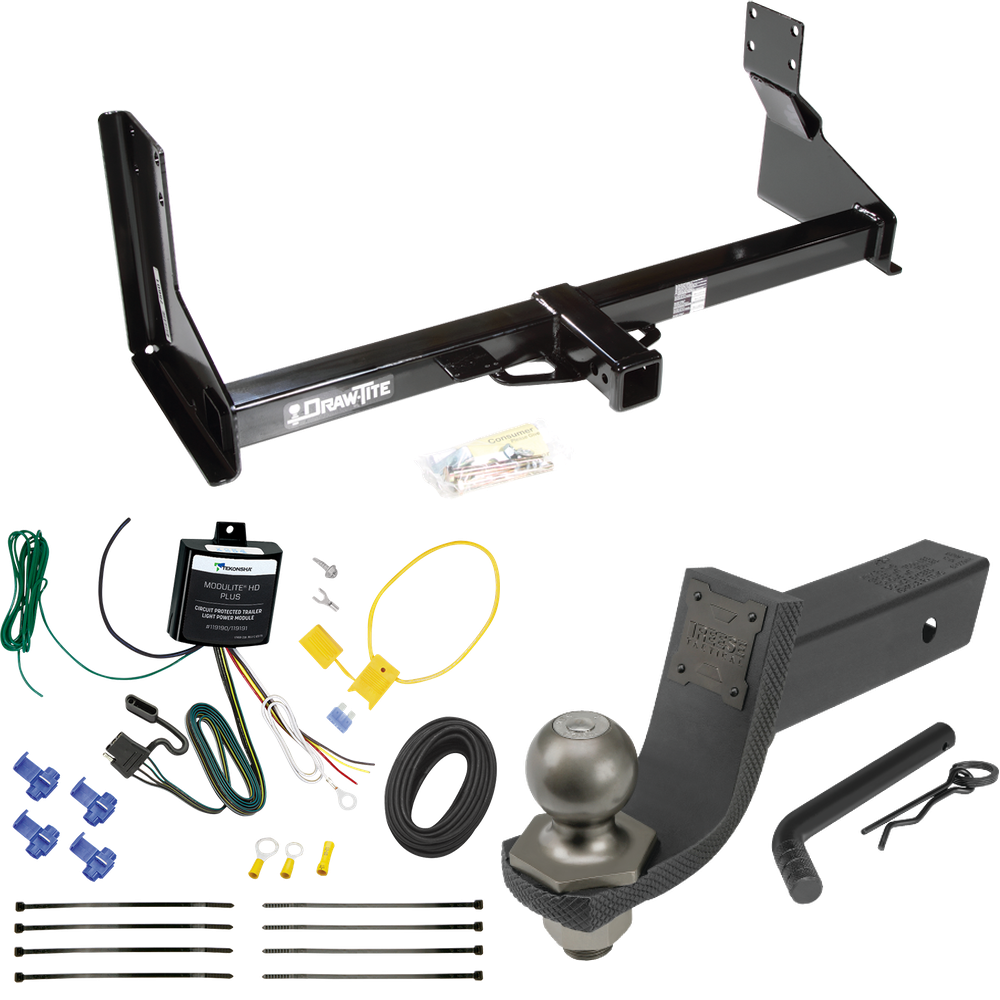 Fits 2022-2023 Mercedes-Benz Sprinter 2500 Trailer Hitch Tow PKG w/ 4-Flat Wiring + Interlock Tactical Starter Kit w/ 3-1/4" Drop & 2" Ball (For w/Factory Step Bumper Excluding Models w/30-3/8” Frame Width Models) By Draw-Tite