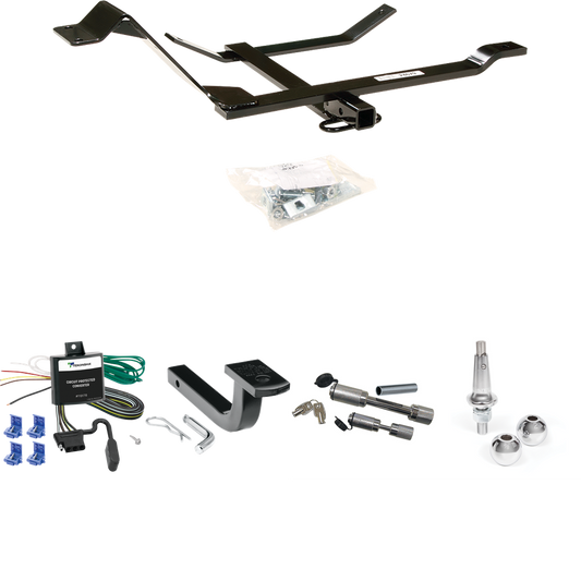 Fits 1999-2006 Volkswagen Golf Trailer Hitch Tow PKG w/ 4-Flat Wiring Harness + Draw-Bar + Interchangeable 1-7/8" & 2" Balls + Dual Hitch & Coupler Locks By Reese Towpower
