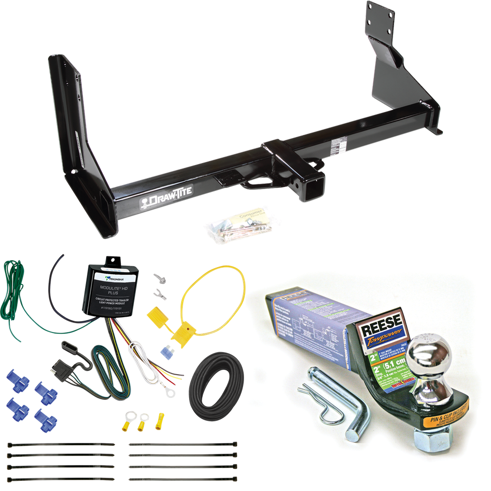 Fits 2022-2023 Mercedes-Benz Sprinter 3500 Trailer Hitch Tow PKG w/ 4-Flat Wiring + Starter Kit Ball Mount w/ 2" Drop & 1-7/8" Ball (For w/Factory Step Bumper Excluding Models w/30-3/8” Frame Width Models) By Draw-Tite