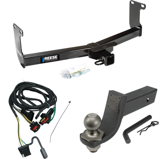 Fits 2006-2009 Mitsubishi Raider Trailer Hitch Tow PKG w/ 4-Flat Wiring + Interlock Tactical Starter Kit w/ 3-1/4" Drop & 2" Ball By Reese Towpower