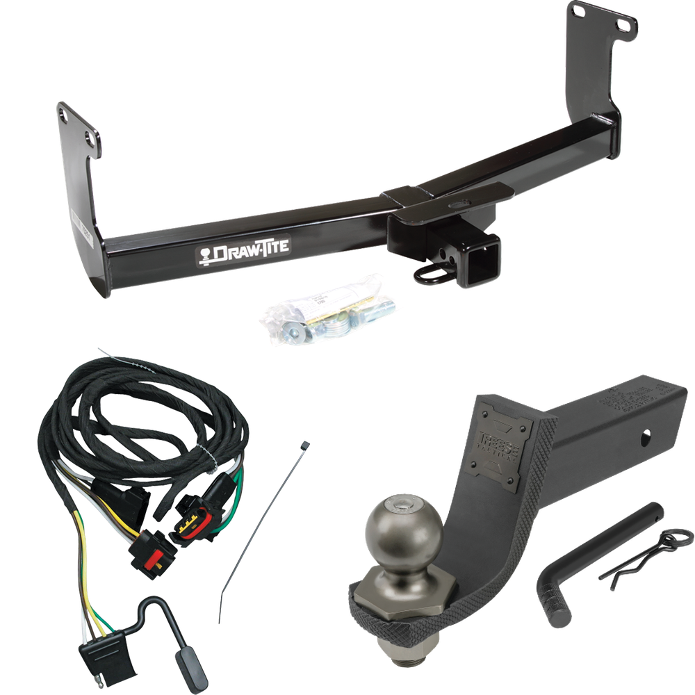 Fits 2011-2011 RAM Dakota Trailer Hitch Tow PKG w/ 4-Flat Wiring + Interlock Tactical Starter Kit w/ 3-1/4" Drop & 2" Ball By Draw-Tite