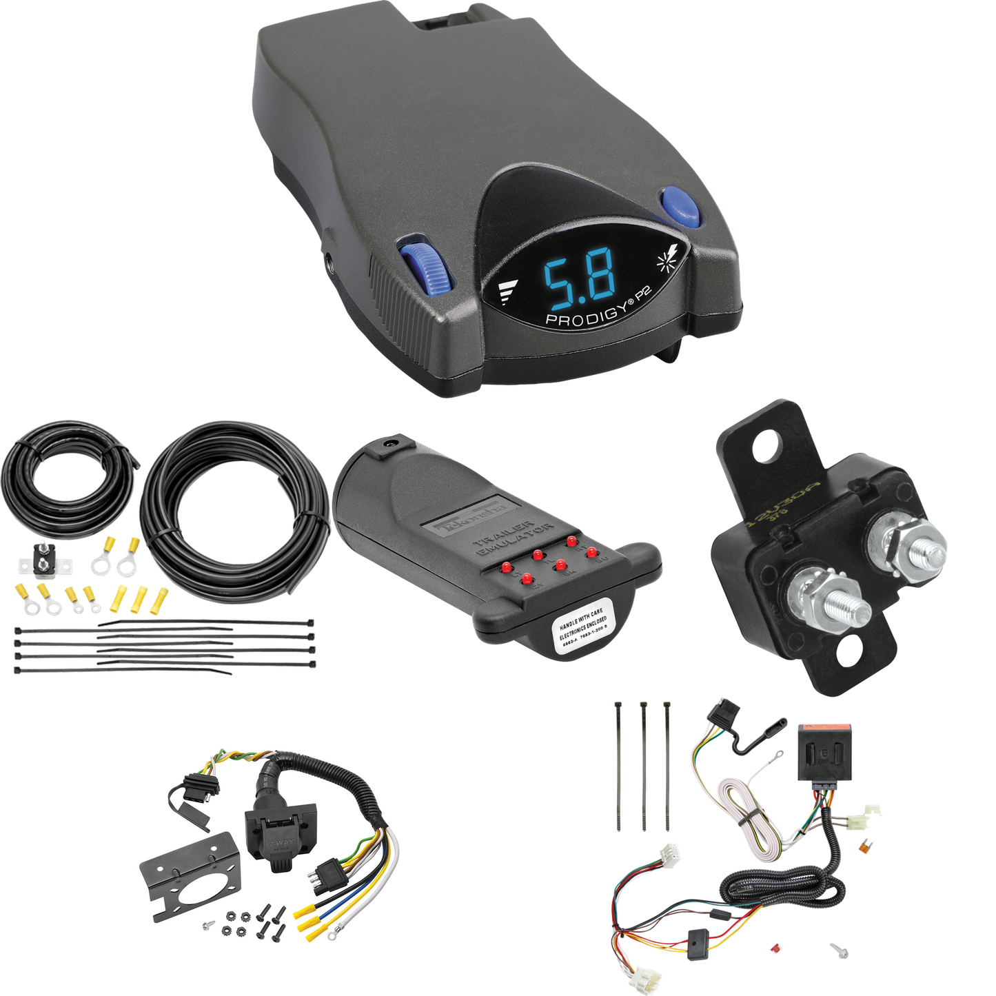 Fits 2012-2016 Honda CR-V 7-Way RV Wiring + Tekonsha Prodigy P2 Brake Control + 7-Way Tester and Trailer Emulator By Tekonsha