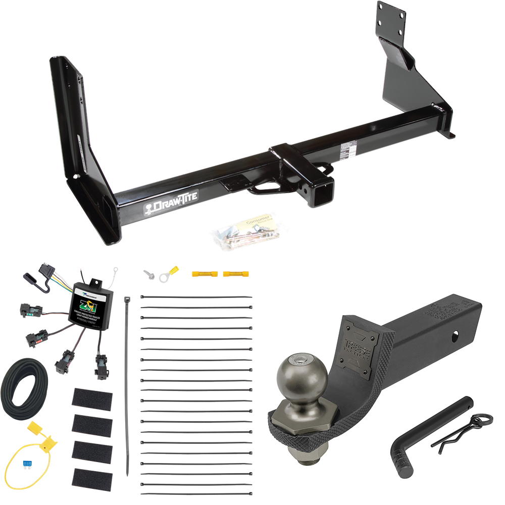 Fits 2022-2023 Mercedes-Benz Sprinter 3500 Trailer Hitch Tow PKG w/ 4-Flat Zero Contact "No Splice" Wiring + Interlock Tactical Starter Kit w/ 2" Drop & 2" Ball (For w/Factory Step Bumper Excluding Models w/30-3/8” Frame Width Models) By Draw-Tite