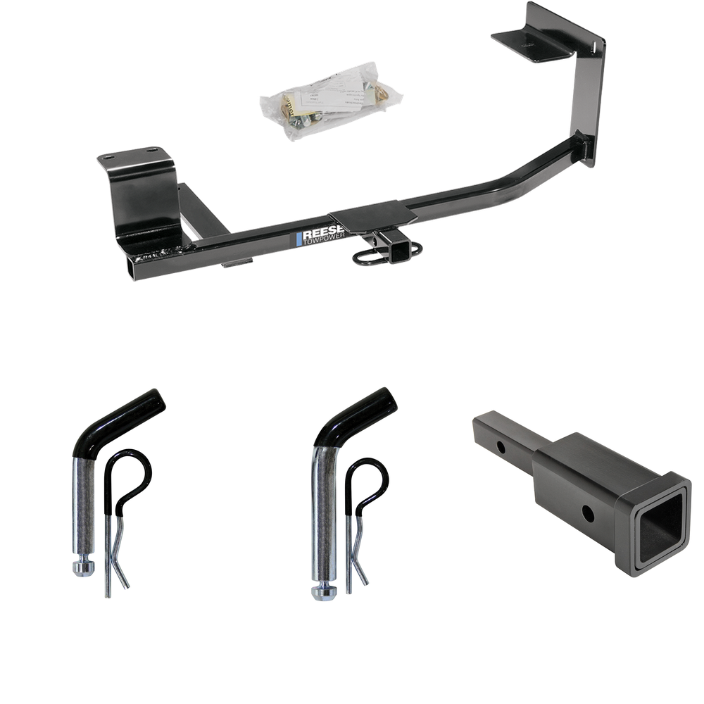 Fits 2011-2014 Volkswagen Jetta Trailer Hitch Tow PKG w/ Hitch Adapter 1-1/4" to 2" Receiver + 1/2" Pin & Clip + 5/8" Pin & Clip (For SportWagon Models) By Reese Towpower