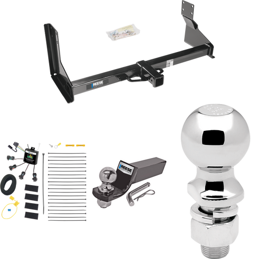 Fits 2022-2023 Mercedes-Benz Sprinter 2500 Trailer Hitch Tow PKG w/ 4-Flat Zero Contact "No Splice" Wiring + Starter Kit Ball Mount w/ 2" Drop & 2" Ball + 2-5/16" Ball (For w/Factory Step Bumper Excluding Models w/30-3/8” Frame Width Models) By Reese