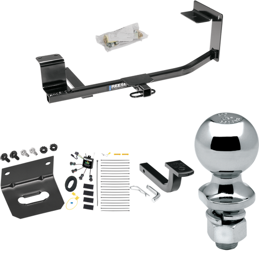 Se adapta al paquete de remolque con enganche para remolque Volkswagen Jetta 2011-2014 con arnés de cableado "sin empalme" de 4 contactos planos cero + barra de tracción + bola de 2" + soporte de cableado (para modelos SportWagon) de Reese Towpower