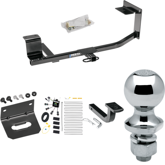 Fits 2010-2014 Volkswagen Golf Trailer Hitch Tow PKG w/ 4-Flat Zero Contact "No Splice" Wiring Harness + Draw-Bar + 1-7/8" Ball + Wiring Bracket (For Wagon, (Canada Only) Models) By Reese Towpower