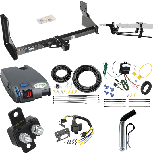 Fits 2023-2023 Mercedes-Benz Sprinter 3500 Trailer Hitch Tow PKG w/ 8K Round Bar Weight Distribution Hitch w/ 2-5/16" Ball + Pin/Clip + Tekonsha Primus IQ Brake Control + 7-Way RV Wiring (For w/Factory Step Bumper Excluding Models w/30-3/8” Frame Wid