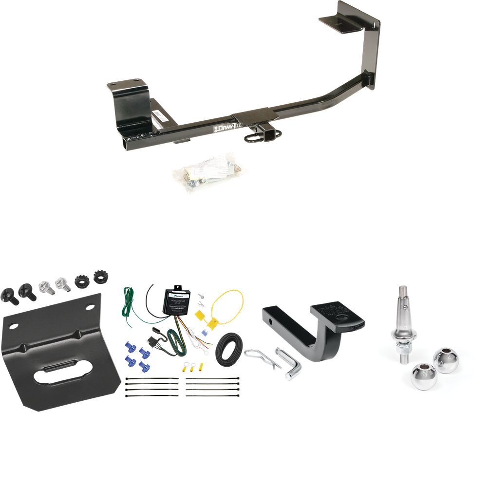 Se adapta al paquete de enganche de remolque Volkswagen Golf 2010-2014 con arnés de cableado de 4 planos + barra de tracción + bolas intercambiables de 1-7/8" y 2" + soporte de cableado (para modelos Wagon, (sólo Canadá)) de Draw-Tite