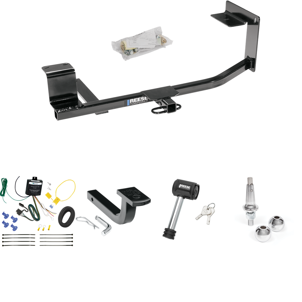 Se adapta al paquete de remolque de enganche para remolque Volkswagen Golf 2010-2014 con arnés de cableado de 4 planos + barra de tracción + bolas intercambiables de 1-7/8" y 2" + bloqueo de enganche (para modelos Wagon, (sólo Canadá)) de Reese Towpower