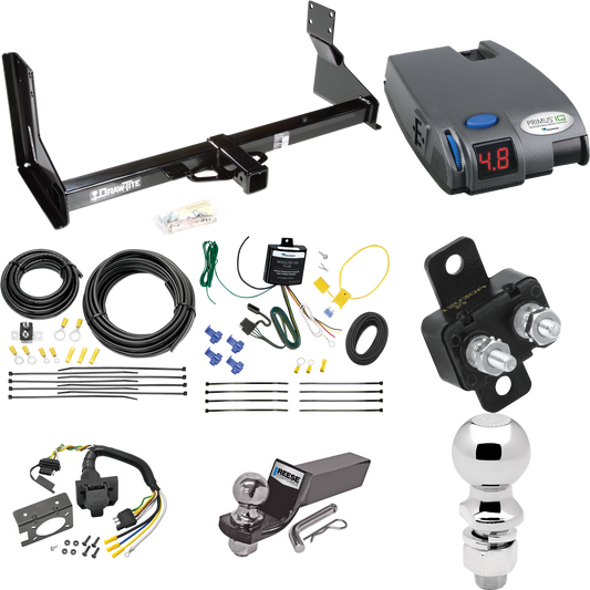 Fits 2023-2023 Mercedes-Benz Sprinter 3500 Trailer Hitch Tow PKG w/ Tekonsha Primus IQ Brake Control + 7-Way RV Wiring + 2" & 2-5/16" Ball & Drop Mount (For w/Factory Step Bumper Excluding Models w/30-3/8” Frame Width Models) By Draw-Tite