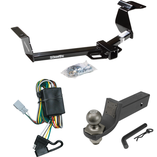 Fits 2002-2006 Honda CR-V Trailer Hitch Tow PKG w/ 4-Flat Wiring + Interlock Tactical Starter Kit w/ 2" Drop & 2" Ball By Draw-Tite