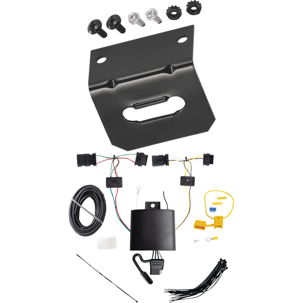 Se adapta al arnés de cableado del remolque del extremo del vehículo de 4 planos del BMW X1 2020-2023 + soporte de cableado de Tekonsha