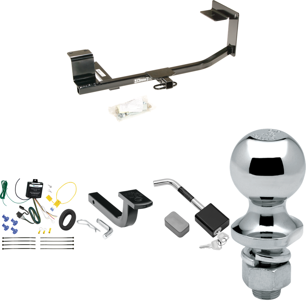 Se adapta al paquete de enganche de remolque Volkswagen Golf 2010-2014 con arnés de cableado plano de 4 + barra de tracción + bola de 1-7/8" + bloqueo de enganche (para modelos Wagon, (sólo Canadá)) de Draw-Tite