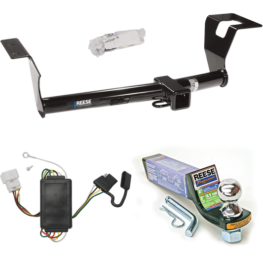 Fits 2007-2011 Honda CR-V Trailer Hitch Tow PKG w/ 4-Flat Wiring + Starter Kit Ball Mount w/ 2" Drop & 1-7/8" Ball By Reese Towpower