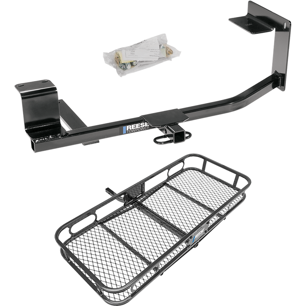 Fits 2005-2014 Volkswagen Jetta Trailer Hitch Tow PKG w/ 48" x 20" Cargo Carrier Rack (For Sedan Models) By Reese Towpower