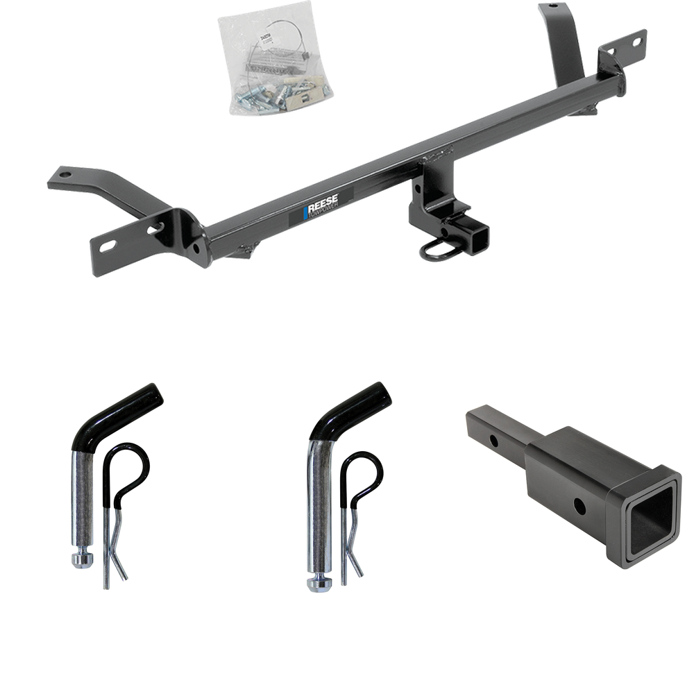 Fits 2015-2021 Volkswagen Golf Trailer Hitch Tow PKG w/ Hitch Adapter 1-1/4" to 2" Receiver + 1/2" Pin & Clip + 5/8" Pin & Clip (Excludes: Sportwagen & Alltrack Models) By Reese Towpower