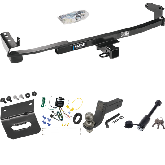 Fits 2005-2007 Mercury Montego Trailer Hitch Tow PKG w/ 4-Flat Wiring + Interlock Tactical Starter Kit w/ 3-1/4" Drop & 2" Ball + Tactical Dogbone Lock + Wiring Bracket By Reese Towpower