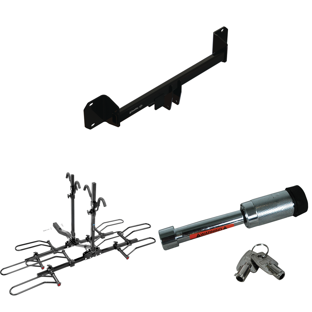 Se adapta al paquete de enganche de remolque BMW X1 2016-2023 con portaequipajes estilo plataforma para 4 bicicletas + bloqueo de enganche de Draw-Tite
